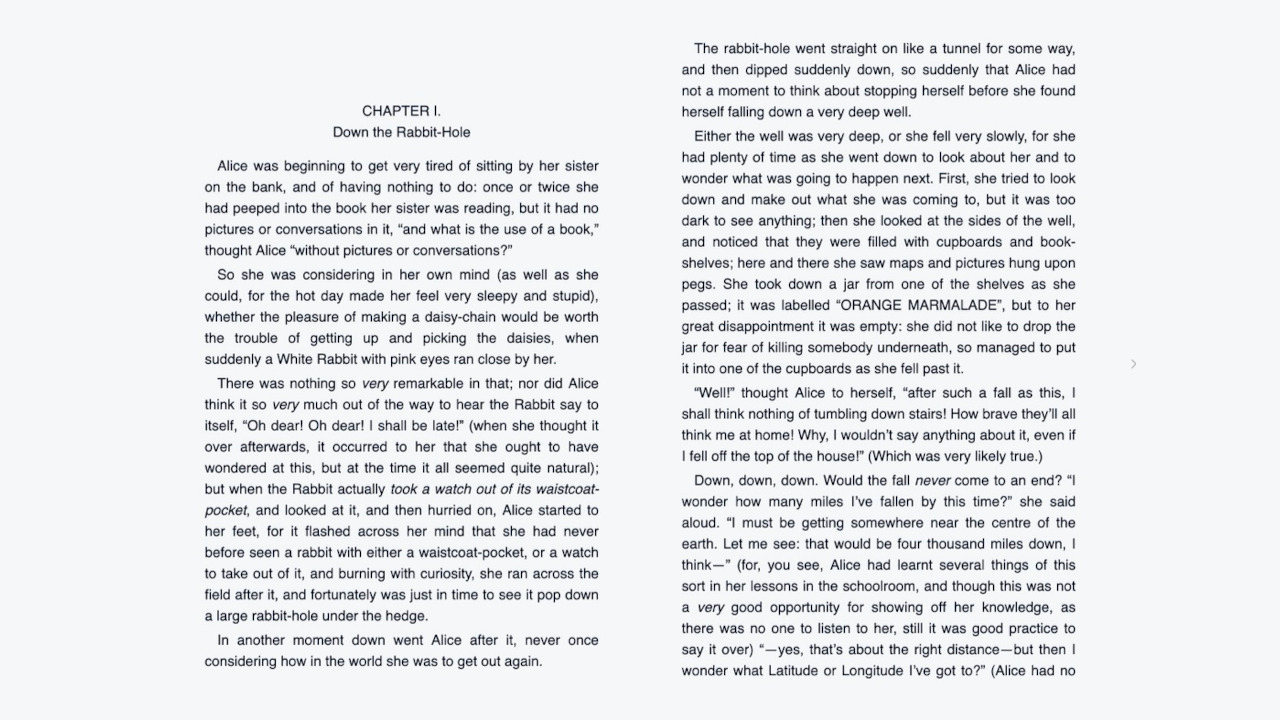 BlueReader reader screen on desktop.